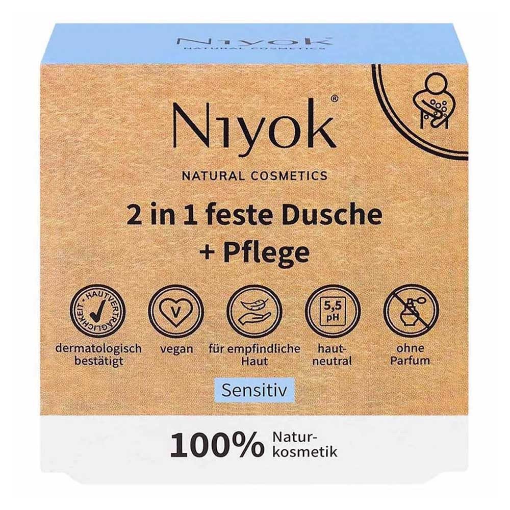 Niyok Feste Duschseife 2in1 feste Dusche+Pflege - Sensitiv 80g