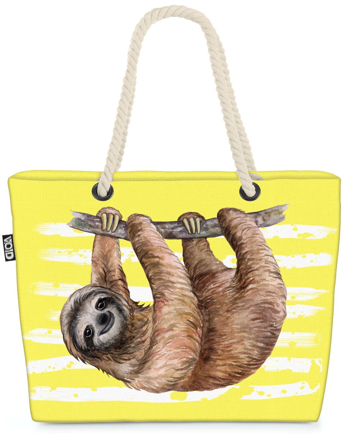 VOID Safari Faultier gelb Strandtasche Regenwald Tier Beach Faul Sommer Shopper Bag Tropen (1-tlg),