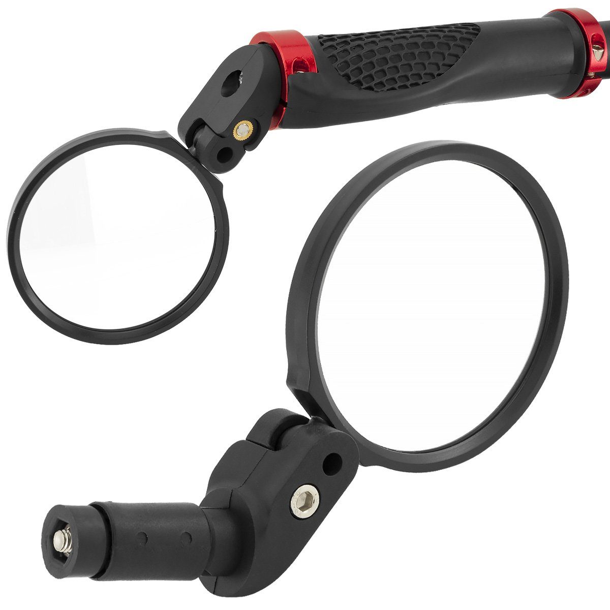 Fahrradspiegel Fahrradrückspiegel, Einschraubspiegel für Fahrrad-Lenkerenden 1 Stück