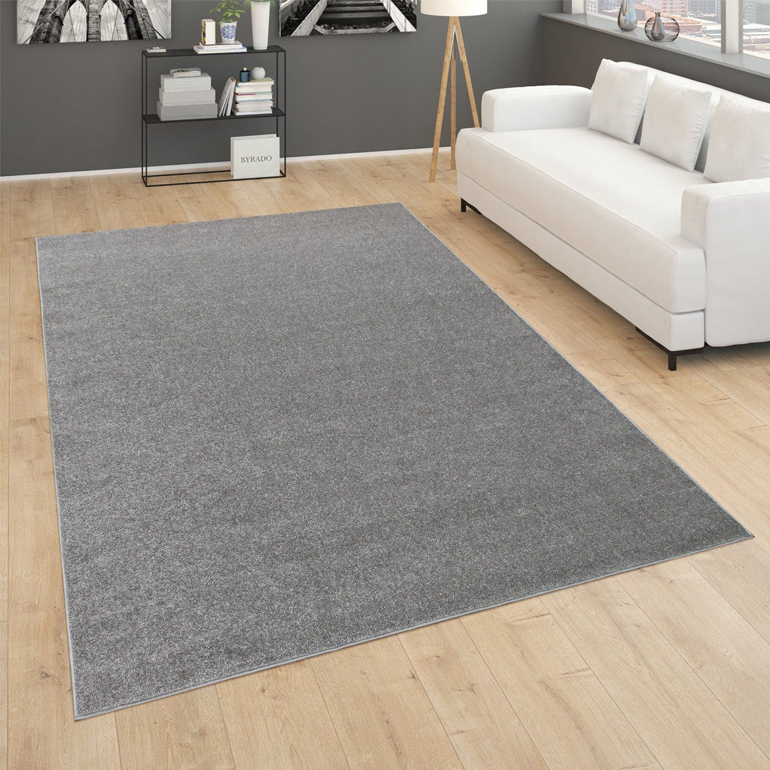 Teppich Porto 890, Paco Home, rechteckig, Höhe: 13 mm, Kurzflor,  Uni-Farben, ideal im Wohnzimmer & Schlafzimmer, robuste und pflegeleichte  Qualität