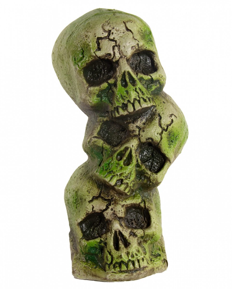 Dekoobjekt Vermooster Totenkopf Berg mit 3 Schädeln 34 cm