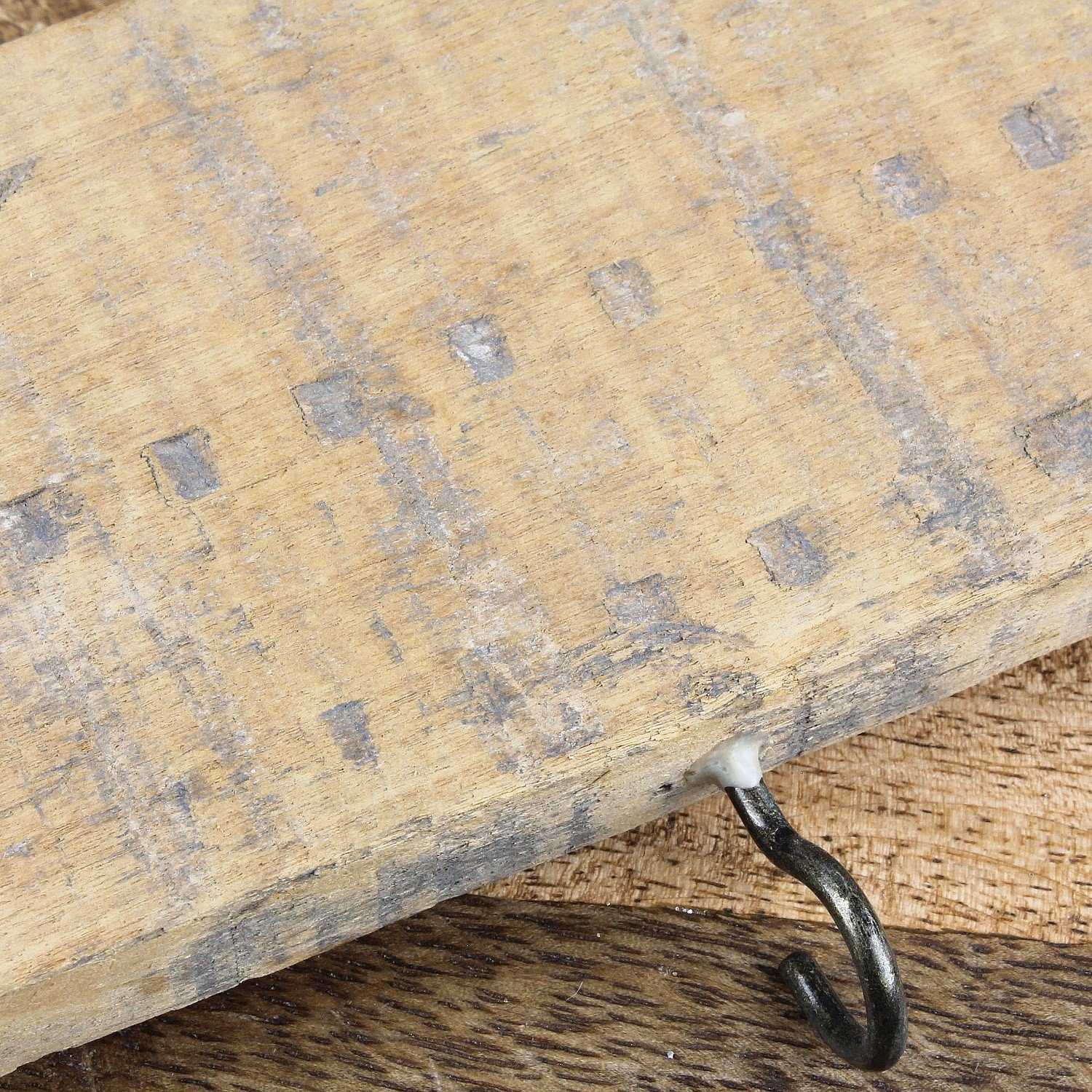 Macosa Home Hängedekoration Hängeplanke 60 cm Holz-Hänger Brett Treibholz Hängedeko Dekohänger, Deko-Planke Treibholz mit 5 Haken zum hängen Hängeplanke