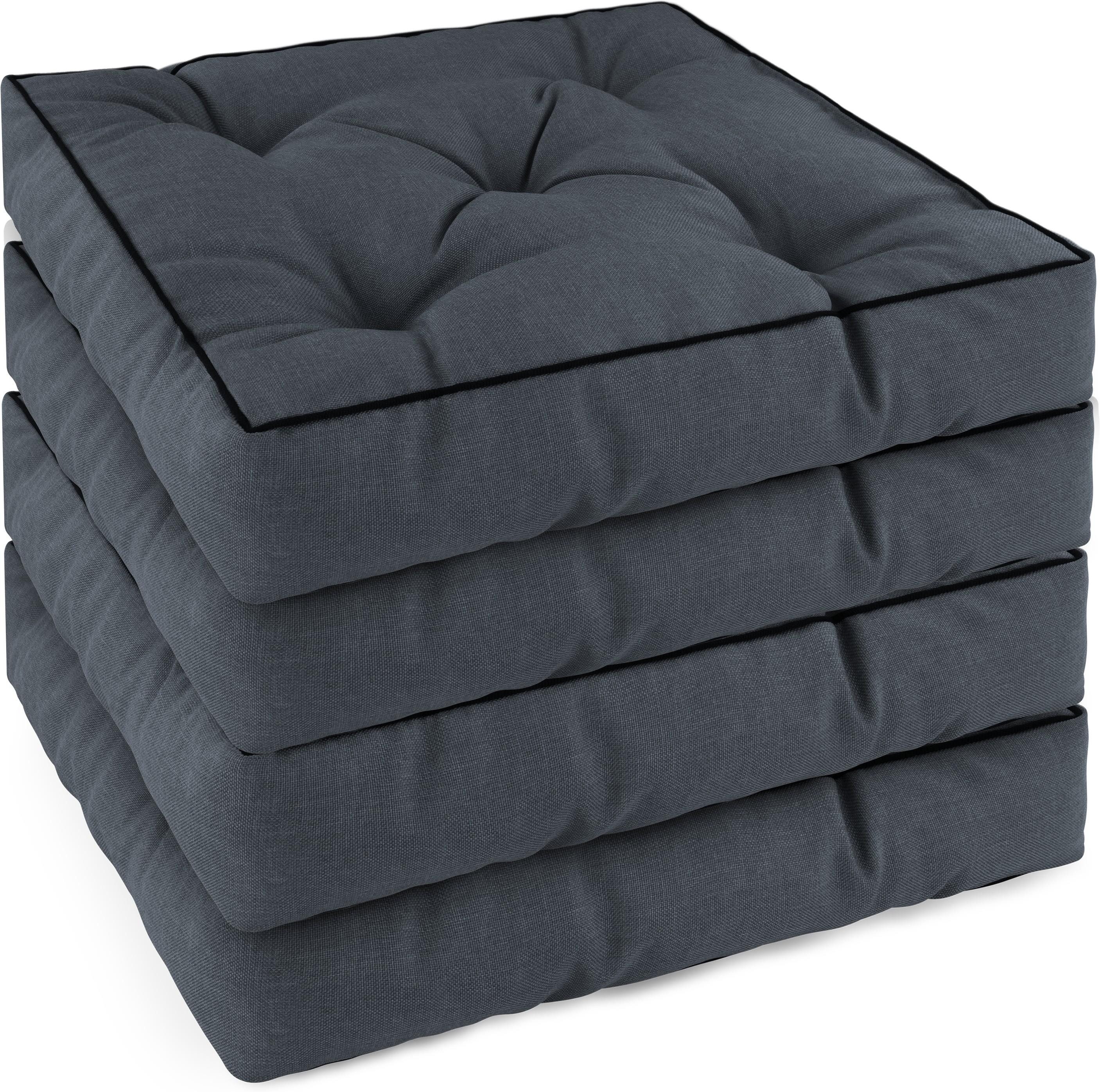 Aspero Sitzauflage 4 Stuhlkissen 45x45 cm Murcia, Gepolsterte Outdoor Auflage mit Steppung