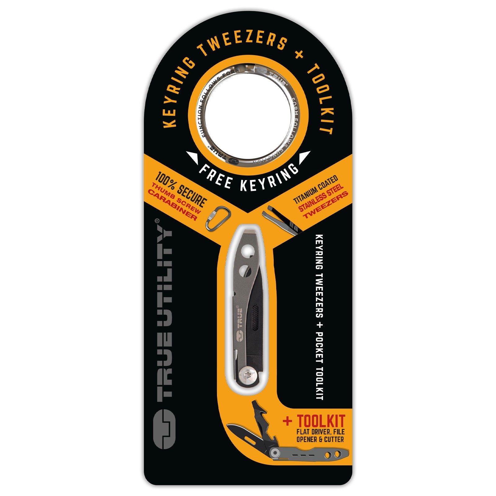Schlüsselanhänger Multi, Klappmesser True Tool Multitool Utility Tweezer Taschenmesser Mini