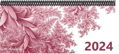 E&Z Verlag Gmbh Schreibtischkalender Bunt - Kalender XXL 2024 mit dem Muster Blätter rosa
