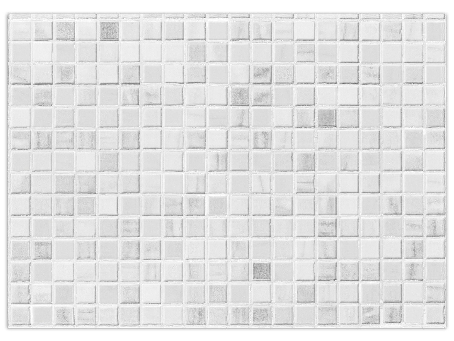 Wallario Teppich Fliesen im Bad weiß-grau, rechteckig, rutschfest