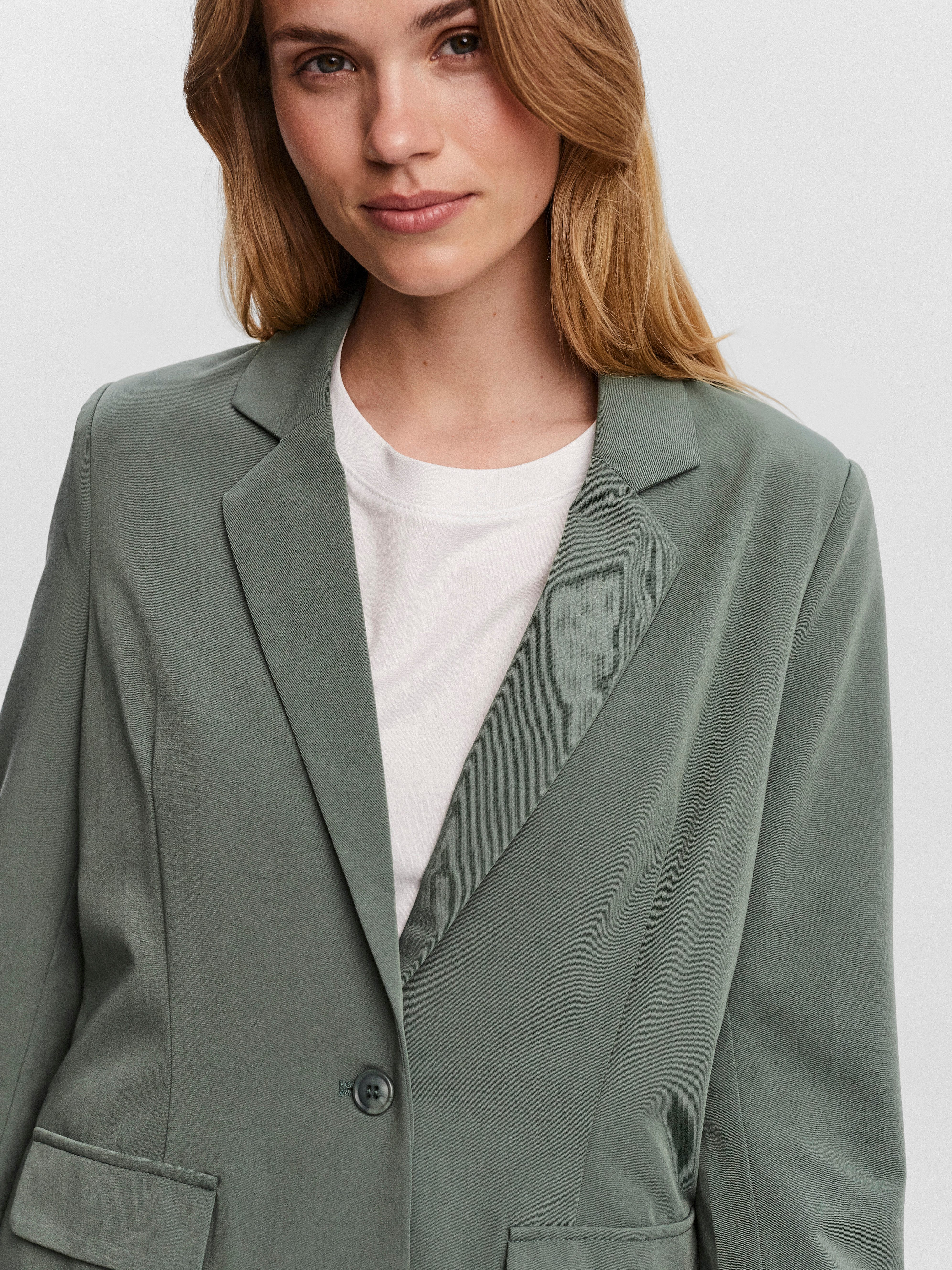 Vero Moda Longblazer VMZELDA LS LOOSE BLAZER NOOS lässige Form, 1-Knopf Verschluss
