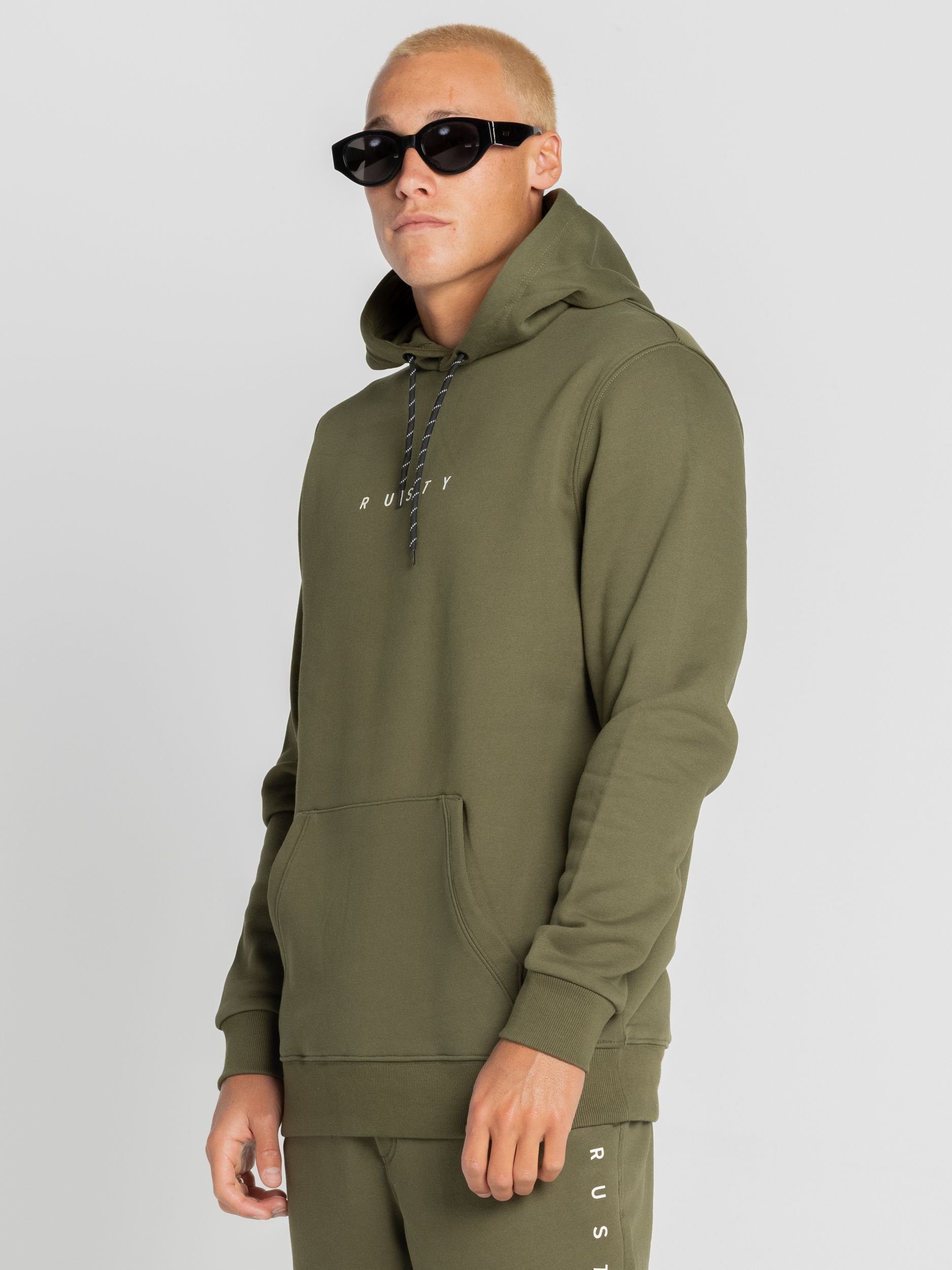 Rusty FLEECE CUT Hoodie Shadow HOODED Army SHORT