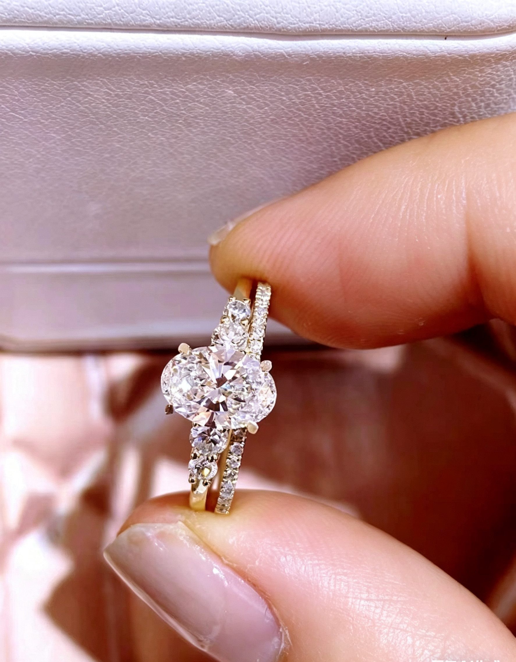 Meeye Diamantring Set mit 2 Ringen, 1ct D Vs1 engagement ring,ring gold damen, labordiamant,mit Gravur,Mit IGi-Zertifikat,oma geschenk geburtstag