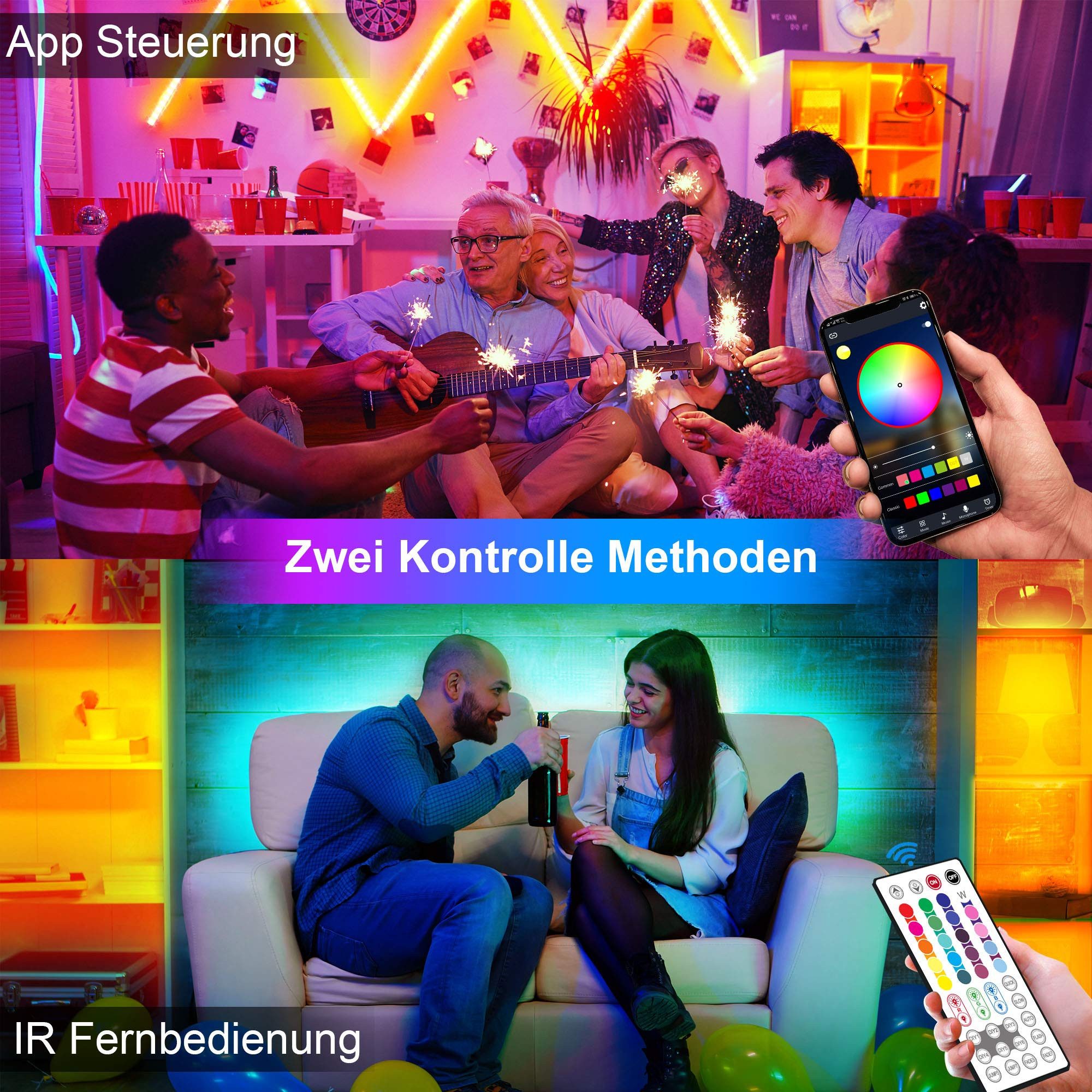 YI LED Stripe LED Strip 12.5M,APP Steuerung und Fernbedienung,RGB 5050 günstig online kaufen