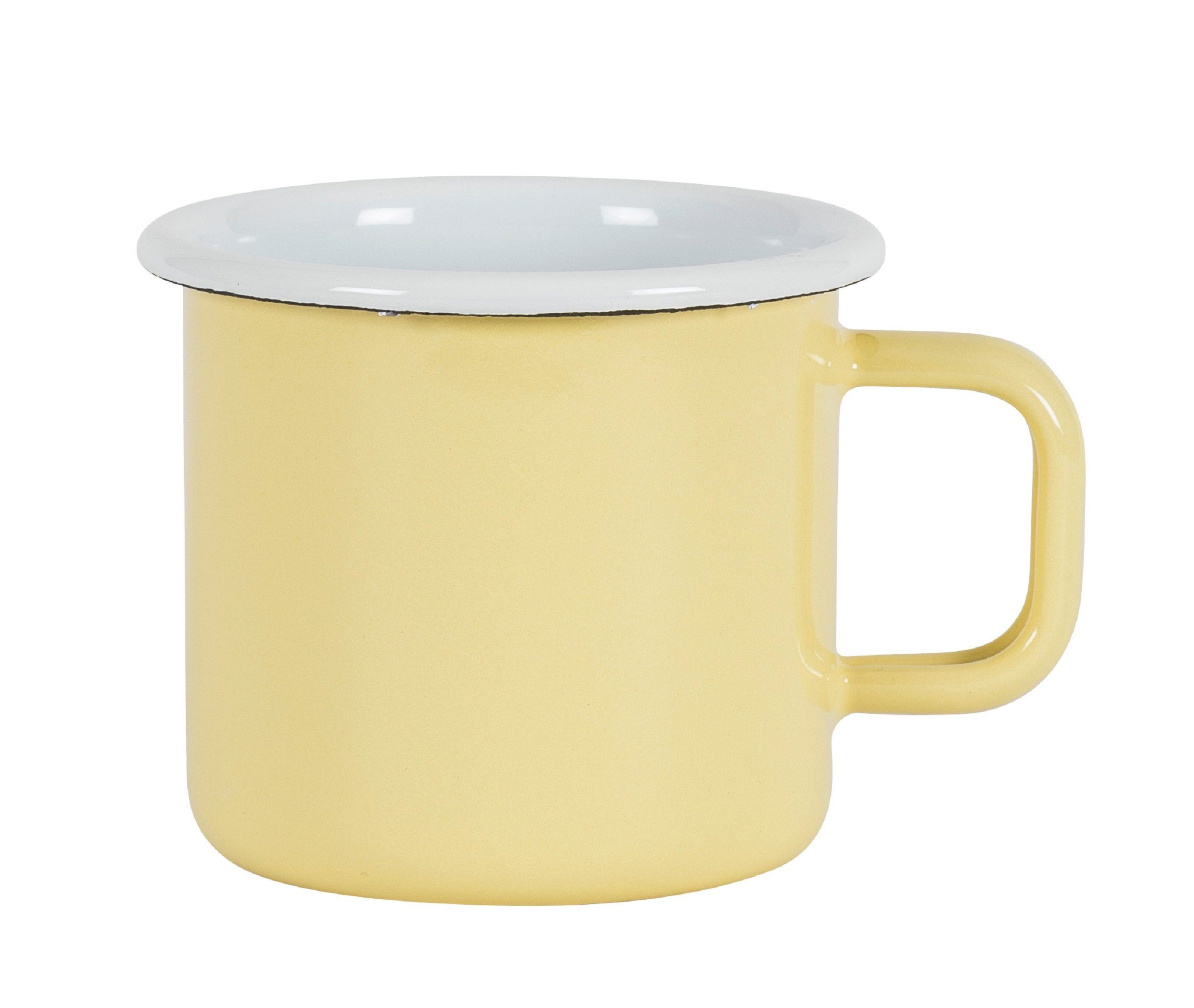 KOCKUMS® Tasse Emaille Kaffeetasse Teetasse Mug von Kockums 370ml Farbe: yellow, Emaille