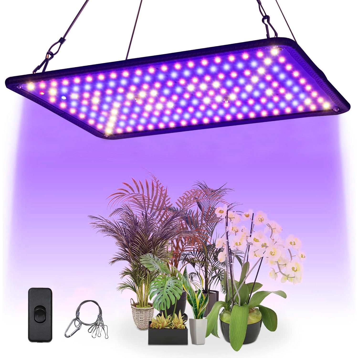 Laybasic Pflanzenlampe 180LEDs Vollspektrum Grow Lamp 28x18cm Wachstumslampe Zimmerpflanzen, LED Pflanzenlampen für Pflanzen Gemüse Blume