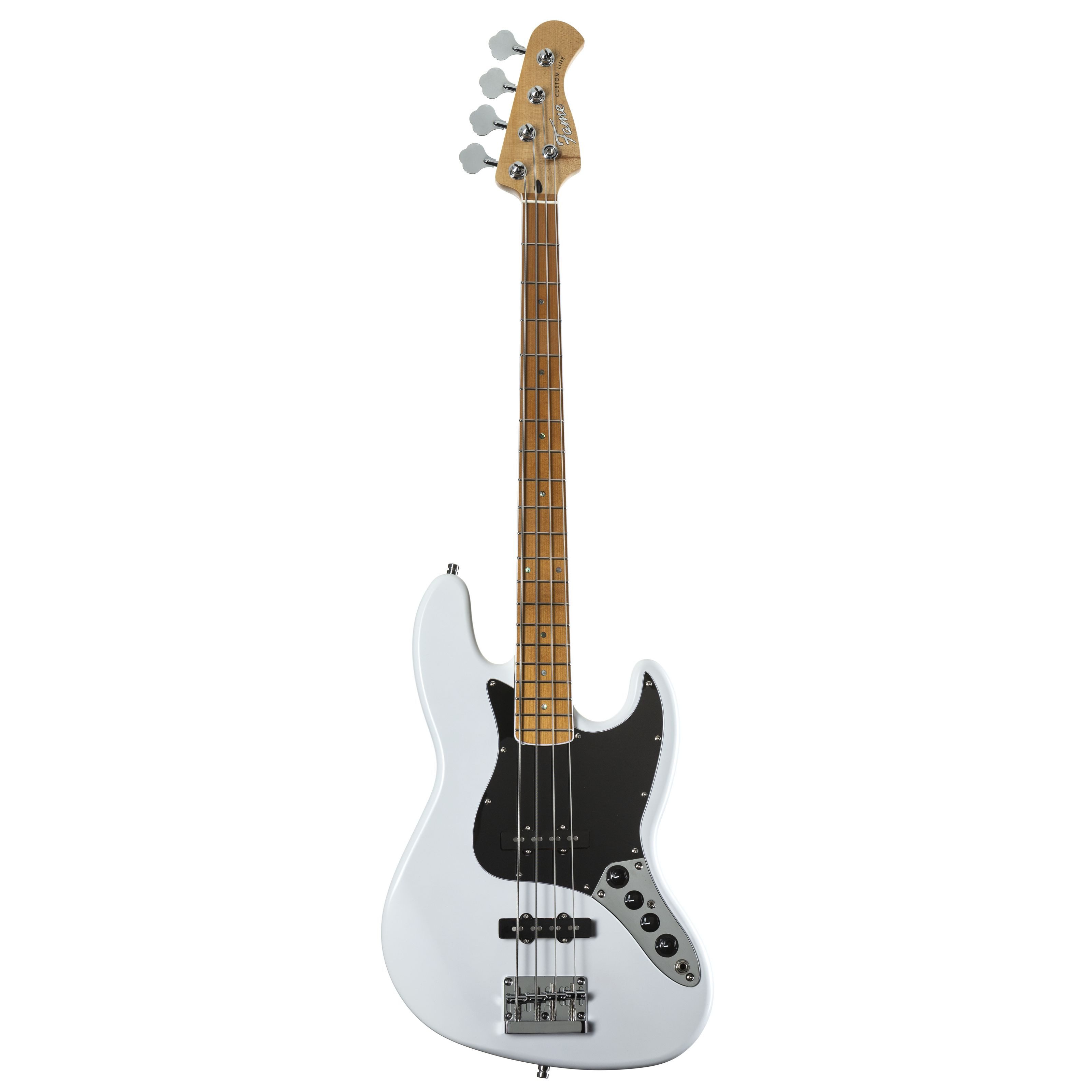 FAME E-Bass, E-Bässe, 4-Saiter E-Bässe, Custom JB 4 White - E-Bass
