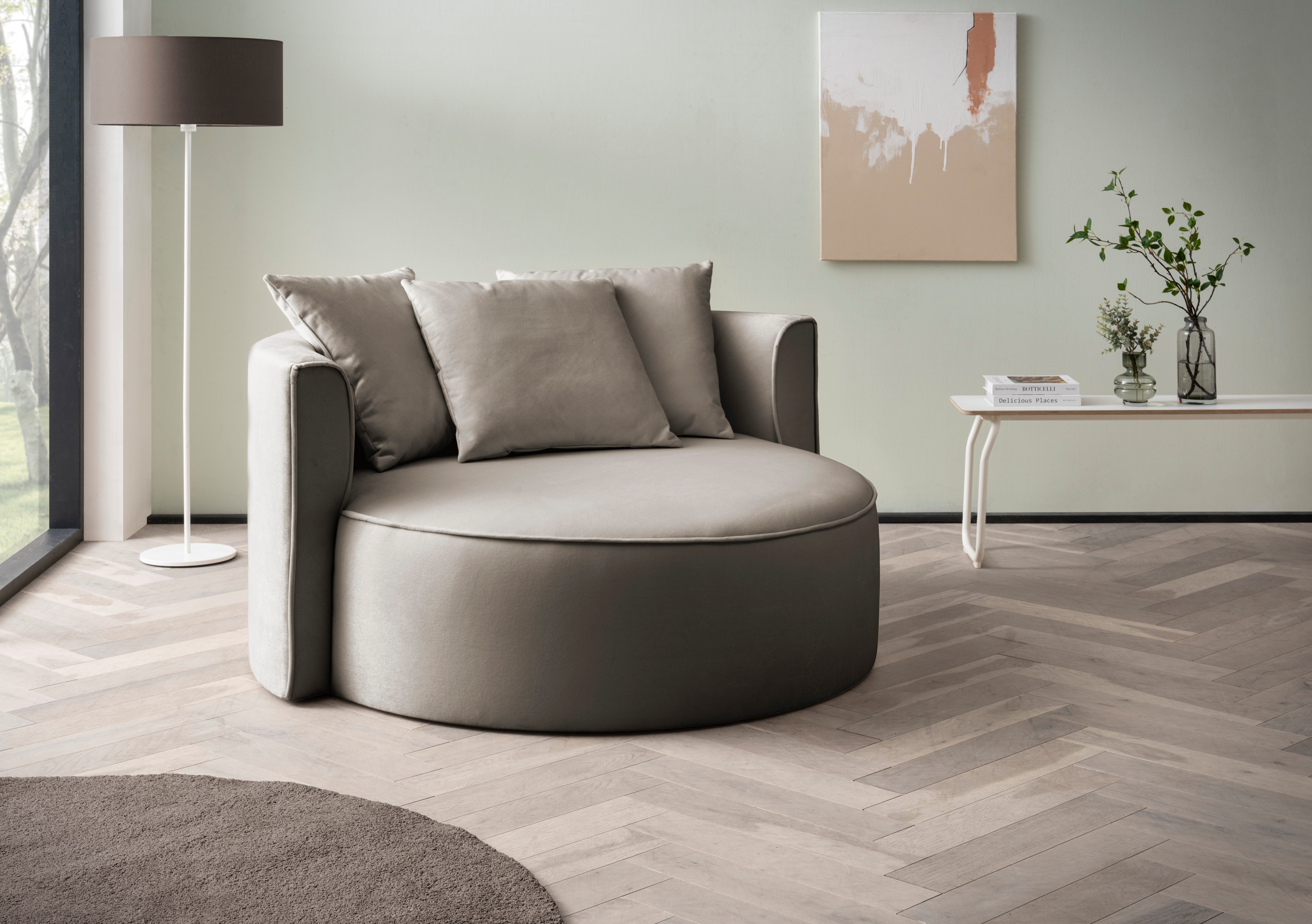 LeGer Home by Lena Gercke XXL-Sessel Isalie, Lesesessel, Loveseat, inklusive Zierkissen, extra große Sitzfläche, optional mit Hocker, Cord, Samt, Bouclé