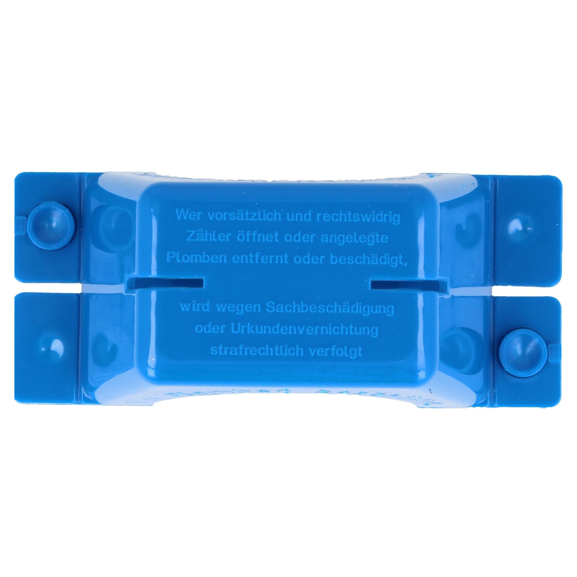 Schlösser Wasserzähler Plombierschelle für Hauswasserzähler, blau, beschriftet, 2-teilig – Bild 3 von 4