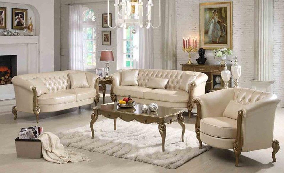 Xlmoebel Polstergarnitur Ledersofa 3+2+1 Sitzer Set Couch Garnitur für Ihr Zuhause, (3-tlg), Made in Europa