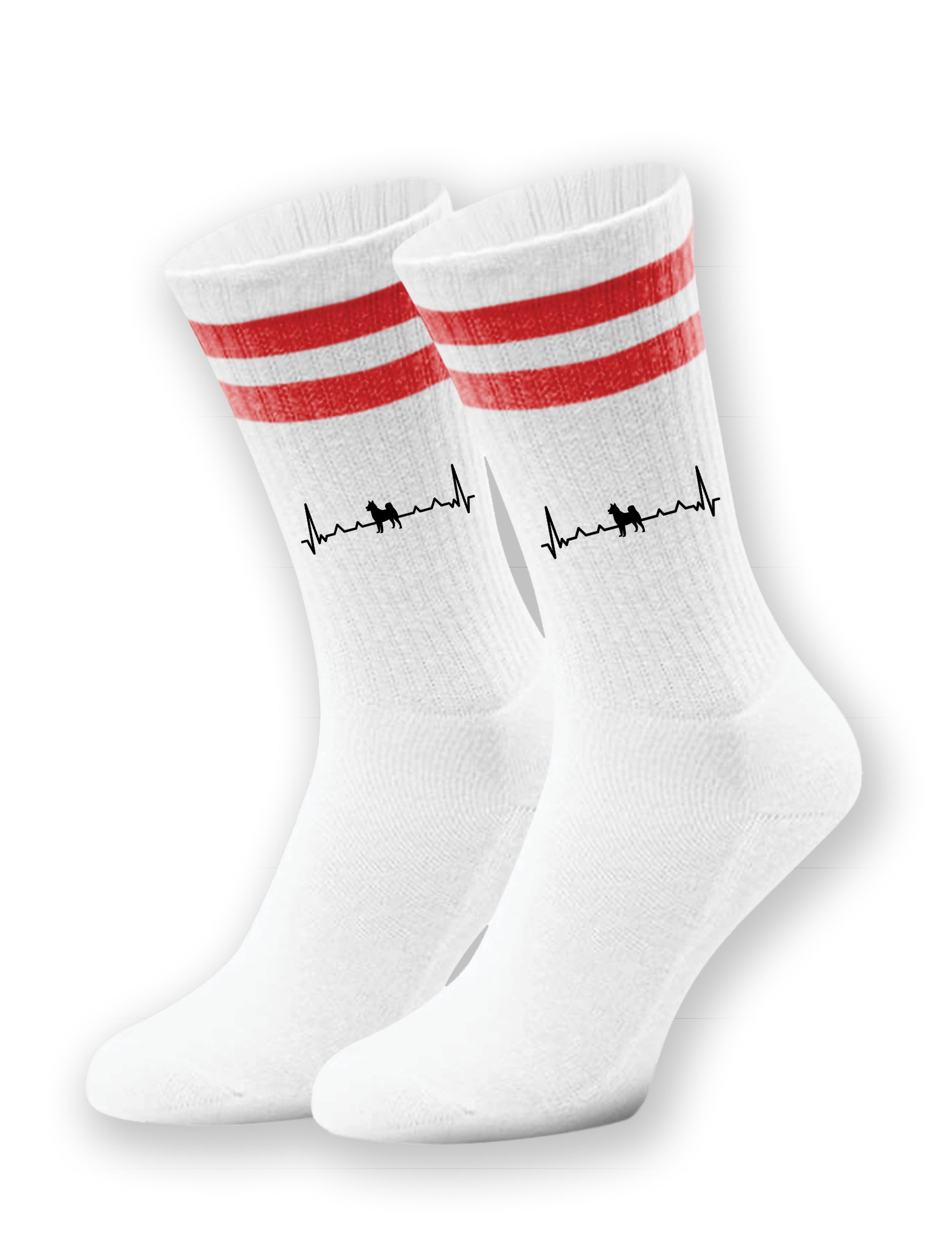 Tennissocken Unisex Socken "Heartbeat Hund" Aufdruck lustig Geschenk Statement