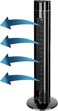 JUNG Turmventilator LIFE Ventilator Fernbedienung+Timer 107cm Turmventilator Ventilatoren, Standventilator, 60W Turmlüfter, bis 50m², leise, 75° Oszillation