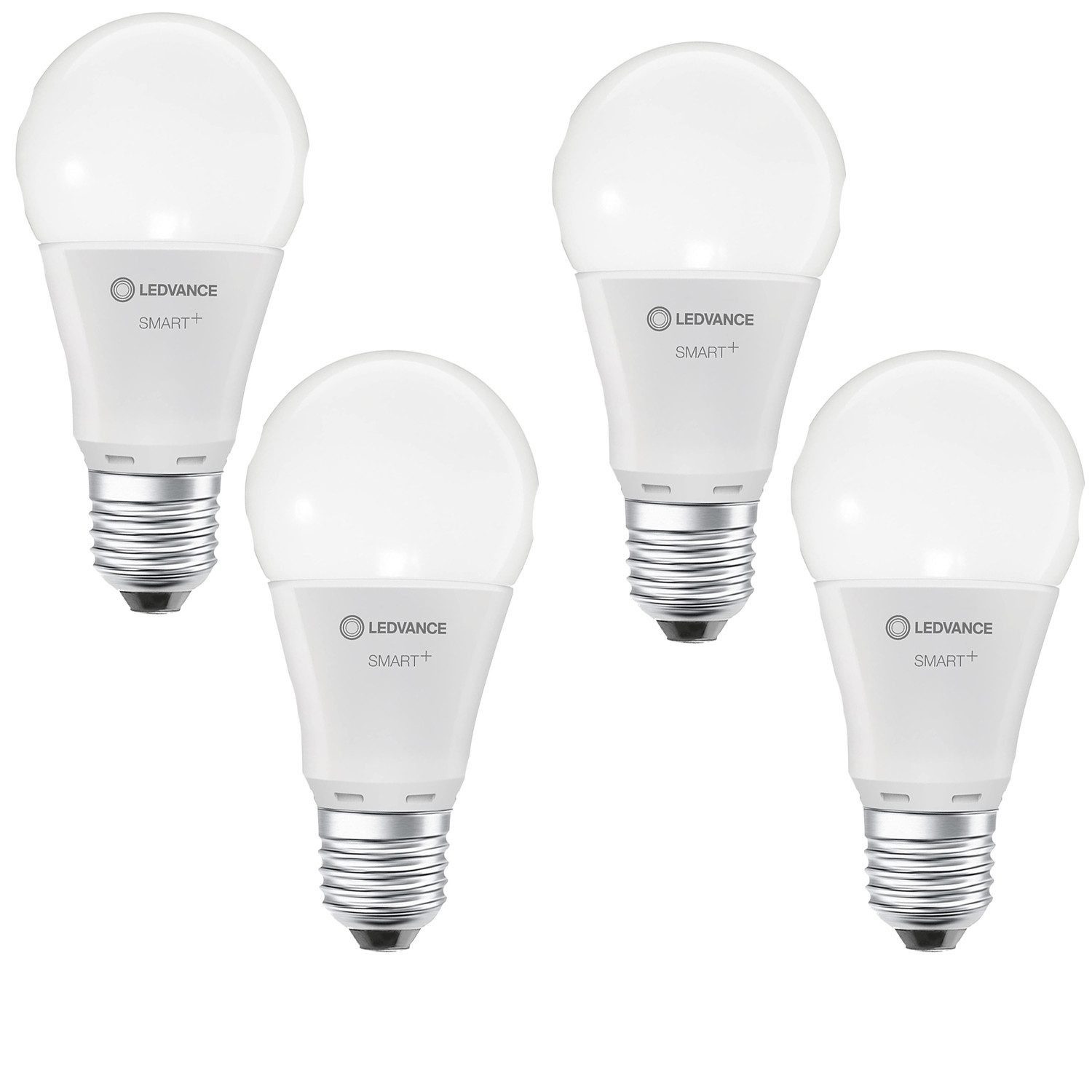 Ledvance LED-Leuchtmittel [4ERPACK] Smarte LED-Lampe mit WiFi Technologie, Sockel E27, 4 St., Kaltsweiß, WARMWEİß, dimmbar Glühbirne 9W 2700-6500K Leuchtmittel