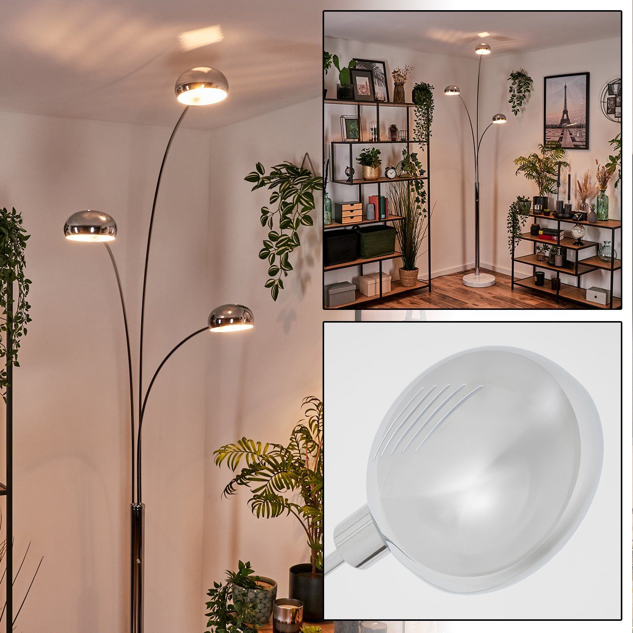 hofstein Stehlampe Stehlampe aus Metall/Glas in günstig online kaufen