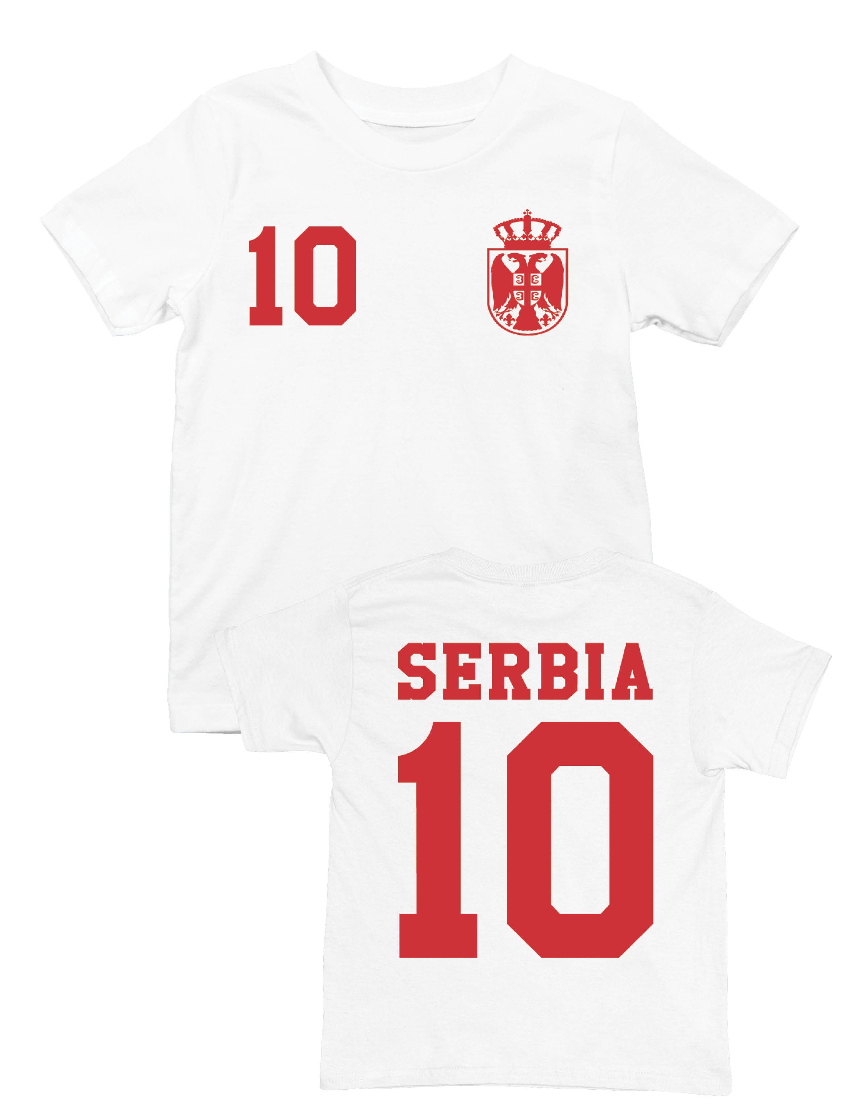 T-Shirt Serbien Kinder T-Shirt im Fußball Trikot Look