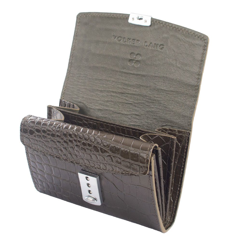VOLKER LANG Kellnerbörse PENCE - Kleines Portemonnaie für Damen aus Leder, kompaktes Design