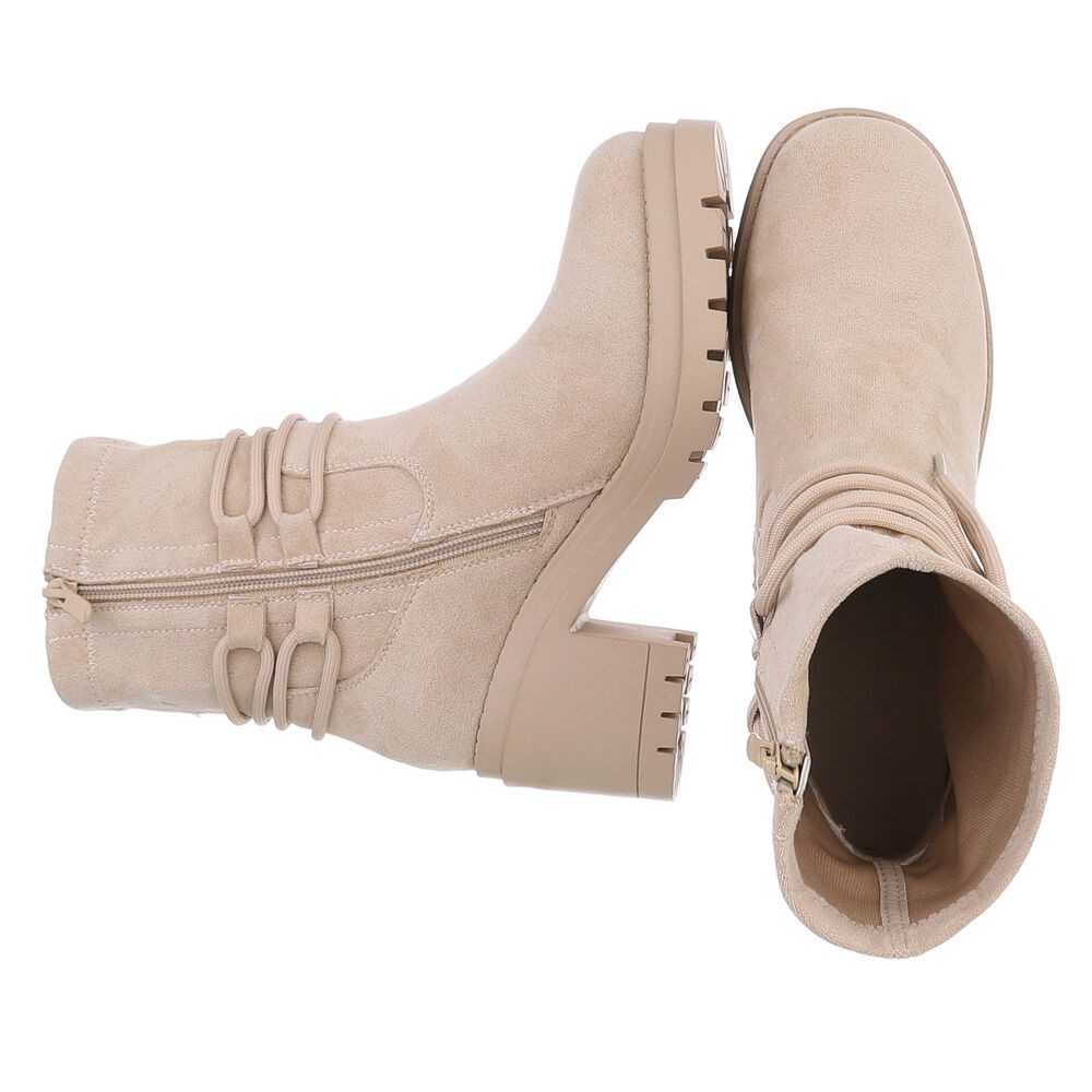 Ital-Design Stylish Blockabsatz Boot mit Schnürung für Damen Plateaustiefel günstig online kaufen