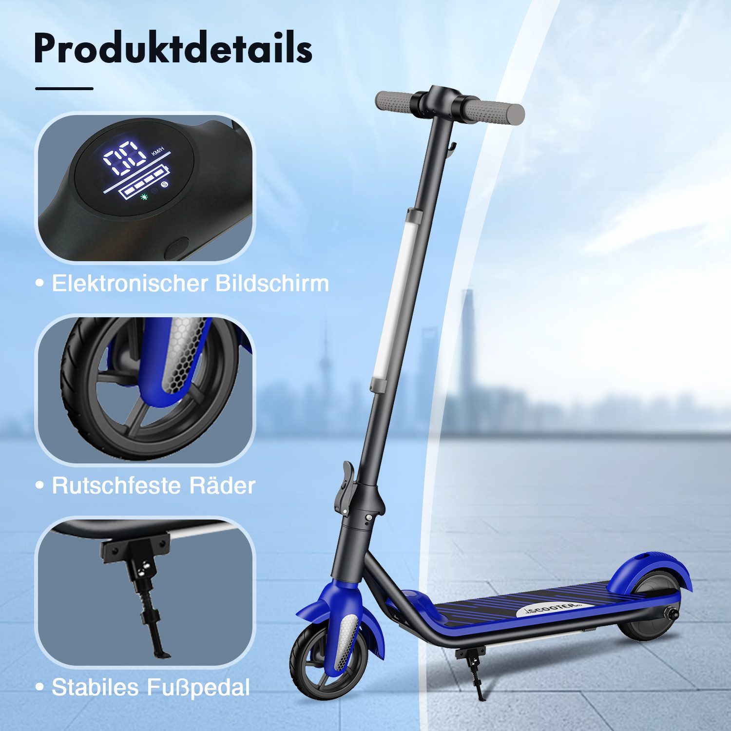 Fanttik Elektro-Kinderroller Kinder faltbarer E-Scooter mit günstig online kaufen