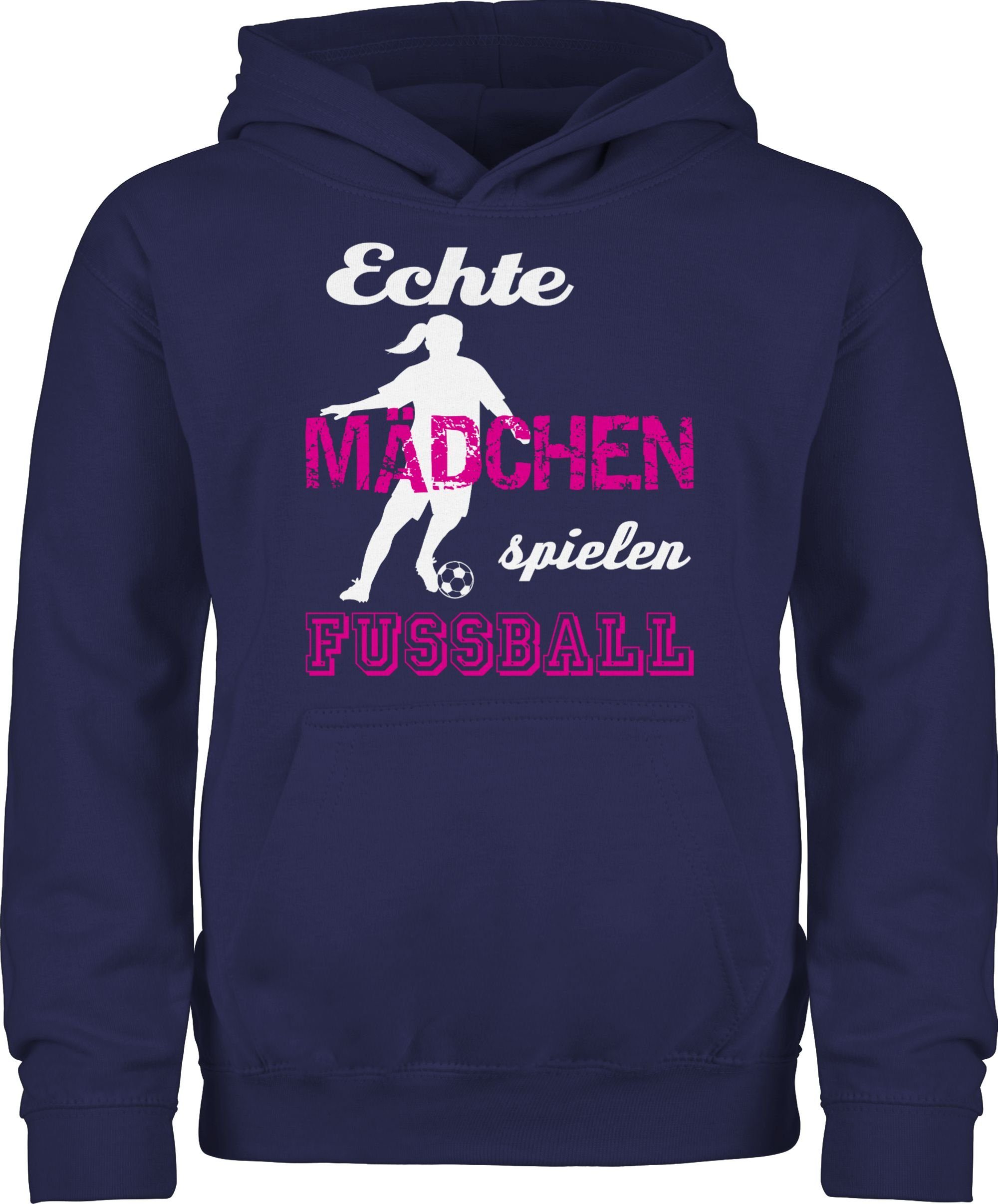 Shirtracer Hoodie Echte Mädchen spielen Fußball Kinder Sport Kleidung