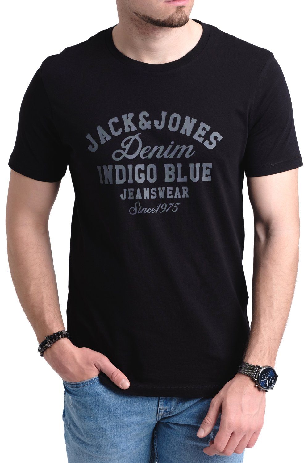 Aufdruck OPT Jack Set, 5er-Pack) Jones (Spar mit T-Shirts & Print-Shirt 5er 3 aus Baumwolle Mix