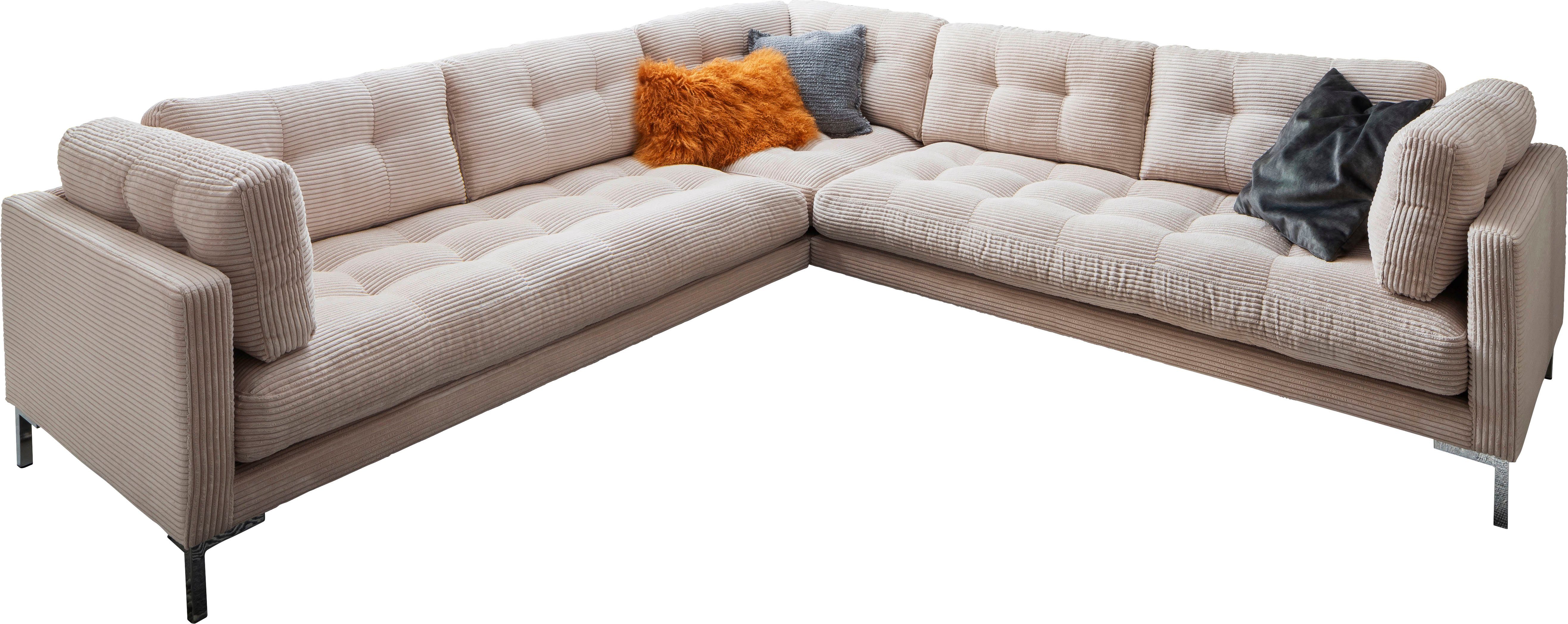 Trends by HG Wohnlandschaft Landau U-Form, in Cord-Stoff mit Metallfuß günstig online kaufen