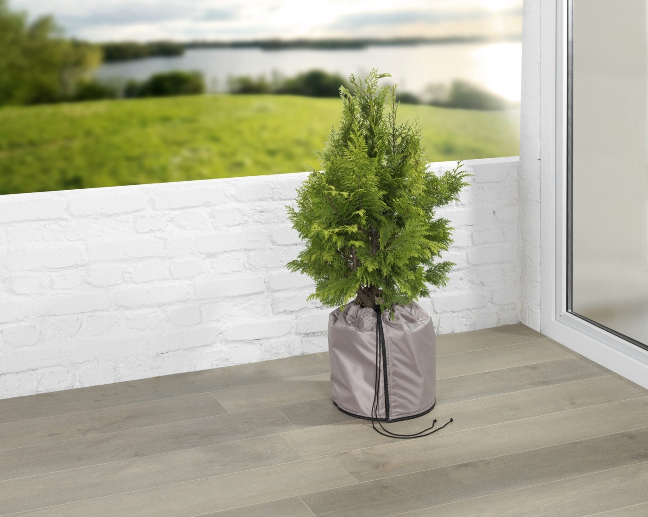 Maximex Winterschutzhaube Thermo-Pflanztopf-Sack, Frostschutz für Pflanzkübel, extra dicke Bodenplatte, ØxH: 30x40 cm – Bild 2 von 5