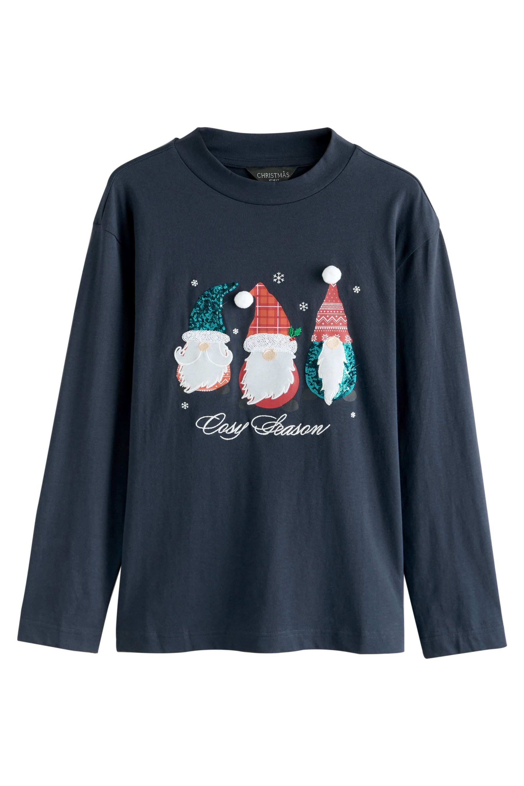 Next T-Shirt Langarmshirt mit Rundhals, Weihnachtswichtel (1-tlg)