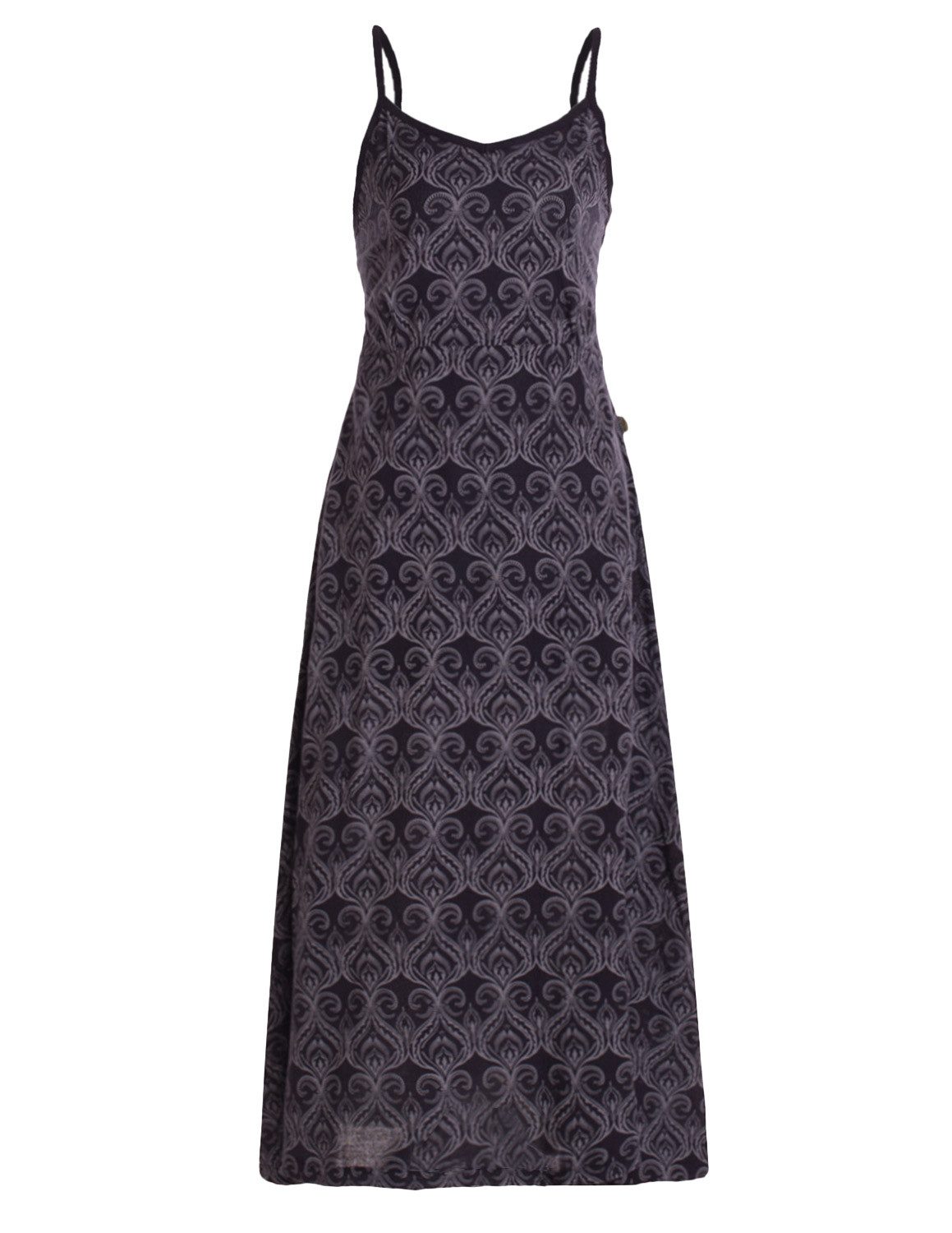 Vishes Sommerkleid Langes Kleid Baumwolle Ornament Print Spaghettiträger Alternative Mode, Boho, Hippie, Ethno, Festival
