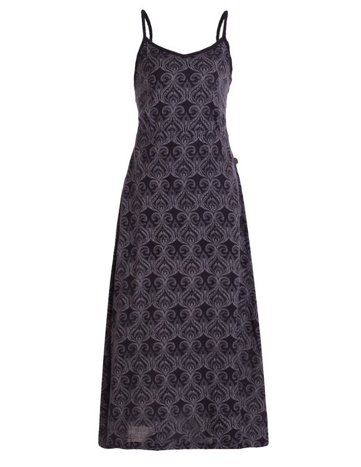 Vishes Sommerkleid Langes Kleid Baumwolle Ornament Print Spaghettiträger Alternative Mode, Boho, Hippie, Ethno, Festival