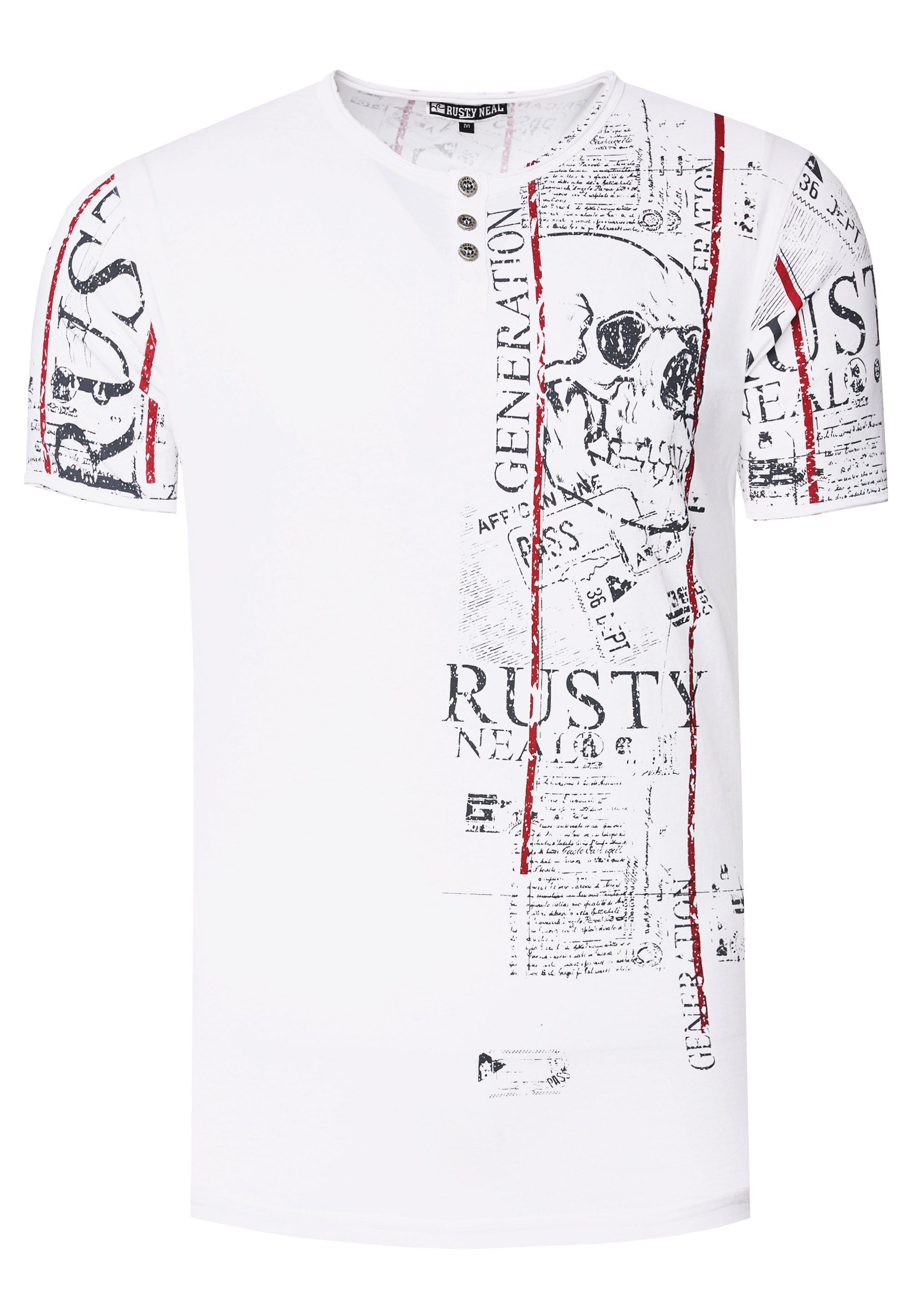 Rusty Neal T-Shirt im Used-Look mit Allover-Print