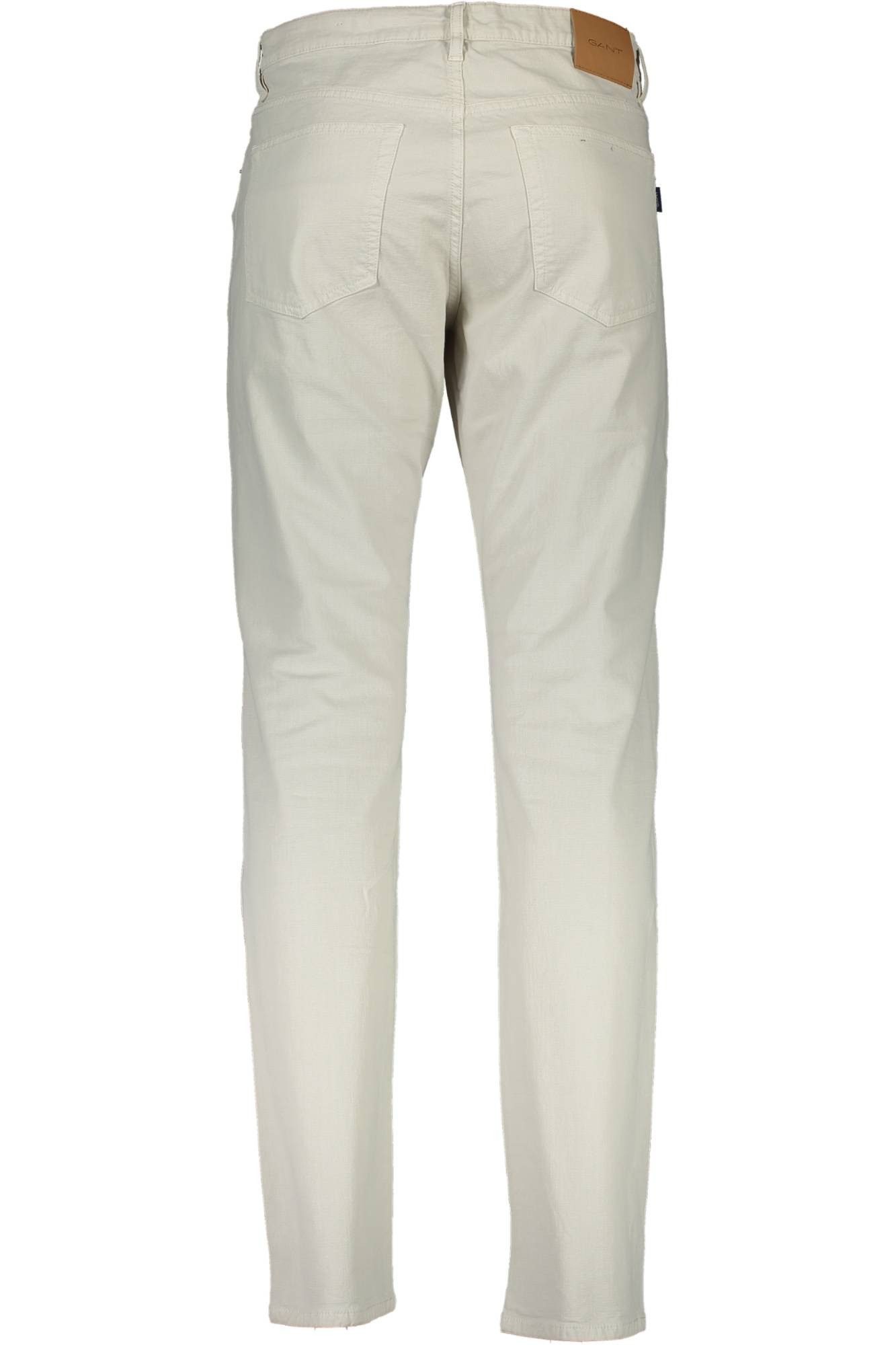 Gant 5-Pocket-Hose Beige Herrenhose mit 5 Taschen, Logo & Reißverschluss für stilvolle