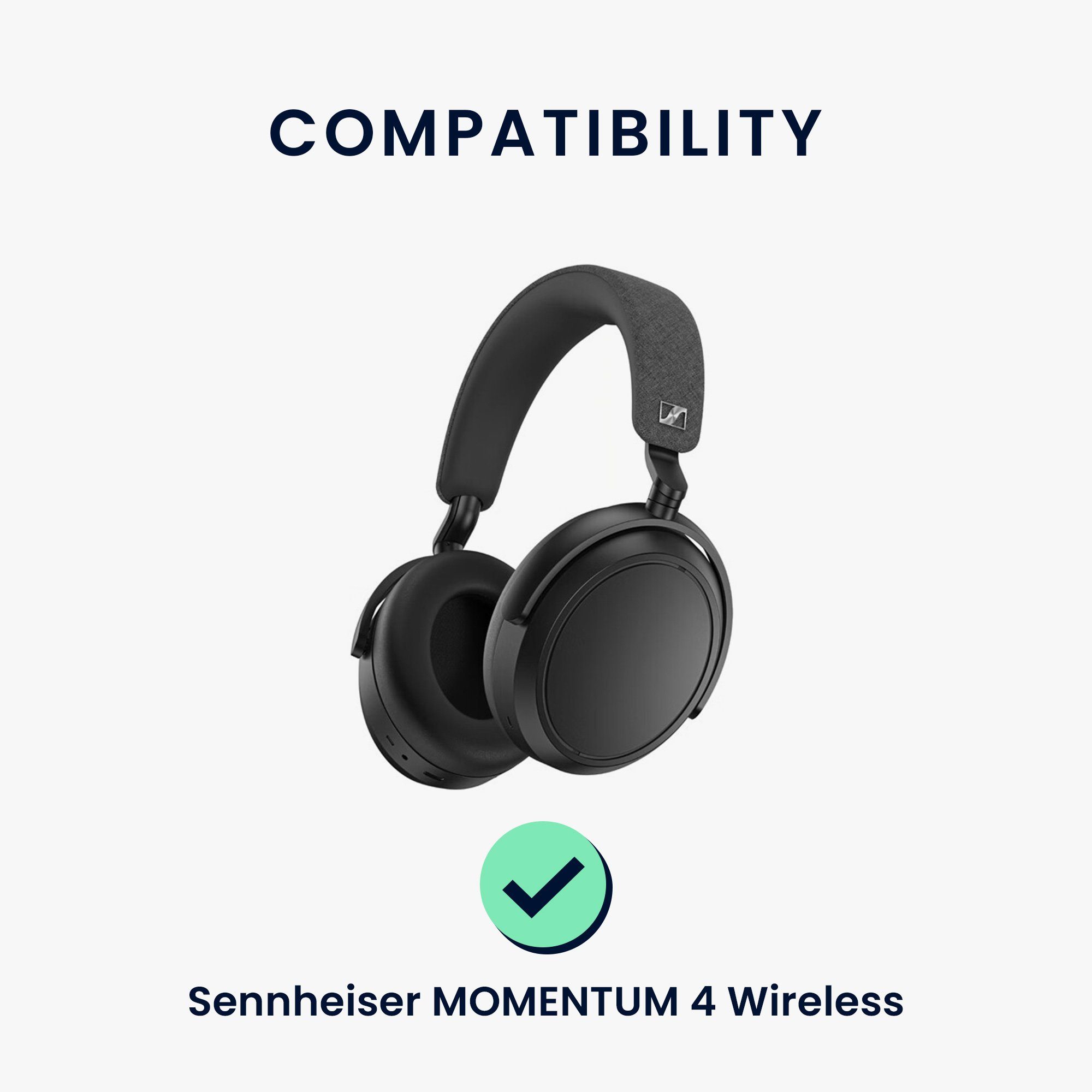 kwmobile 2x Ohr Polster für Sennheiser MOMENTUM 4 Wireless Kopfhörer (Ohrpolster Kopfhörer - Kunstleder Polster für Over Ear Headphones)
