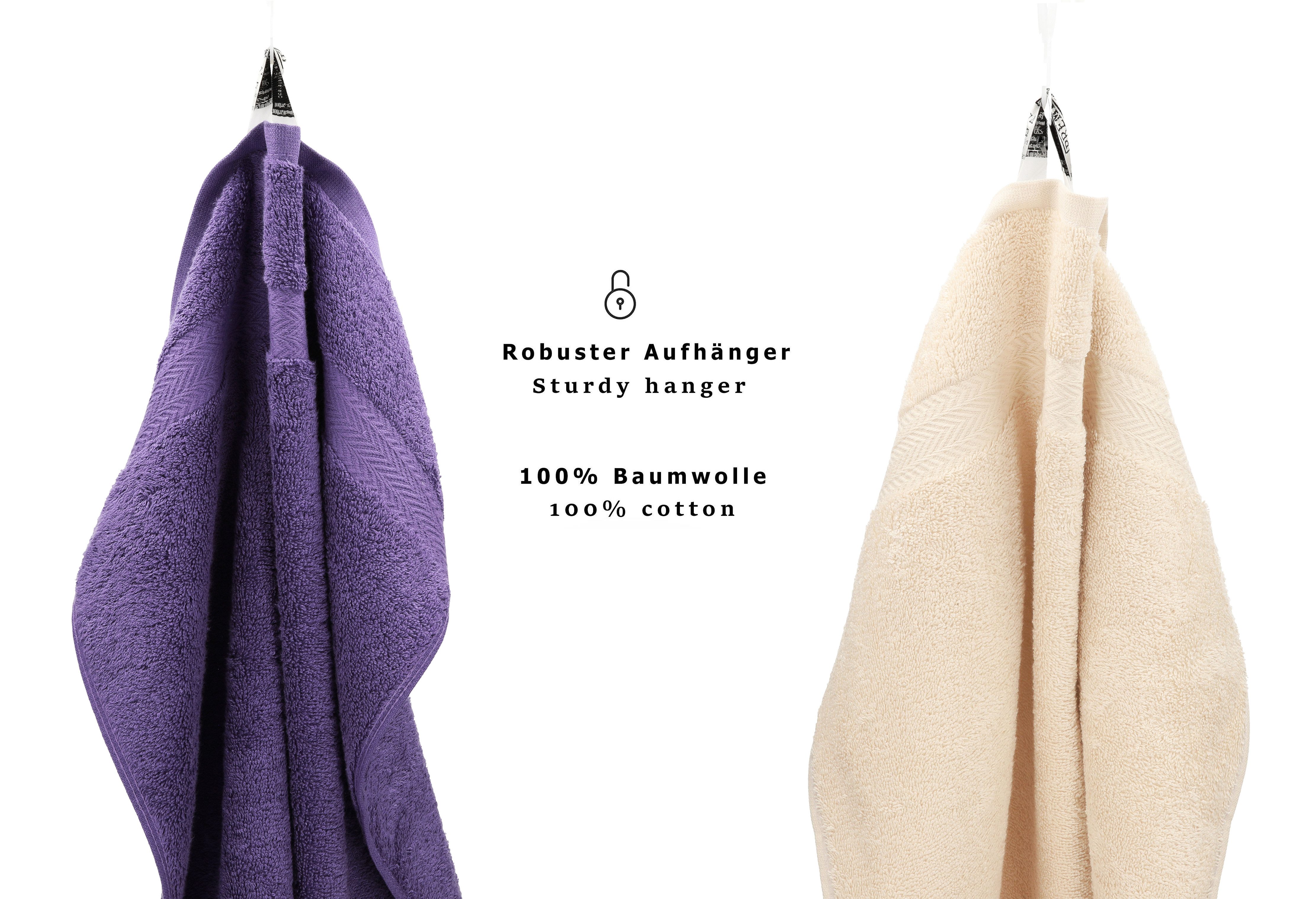 Betz Seiftuch 10 Stück Seiftücher Premium Farbe lila und beige, Baumwolle (Set, 10-St)