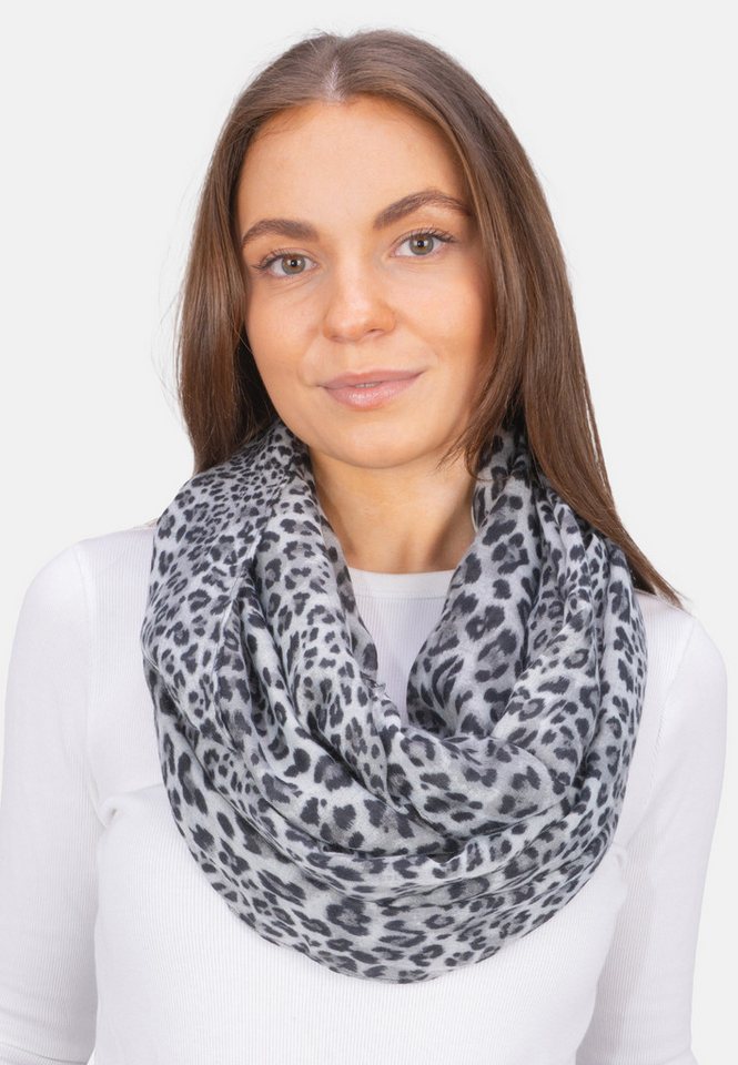 Seasons of April Loop LOOP GYDA LEO, (1-St), Loop Schal GYDA mit Leo Print – Weich & leicht aus 100% Viskose