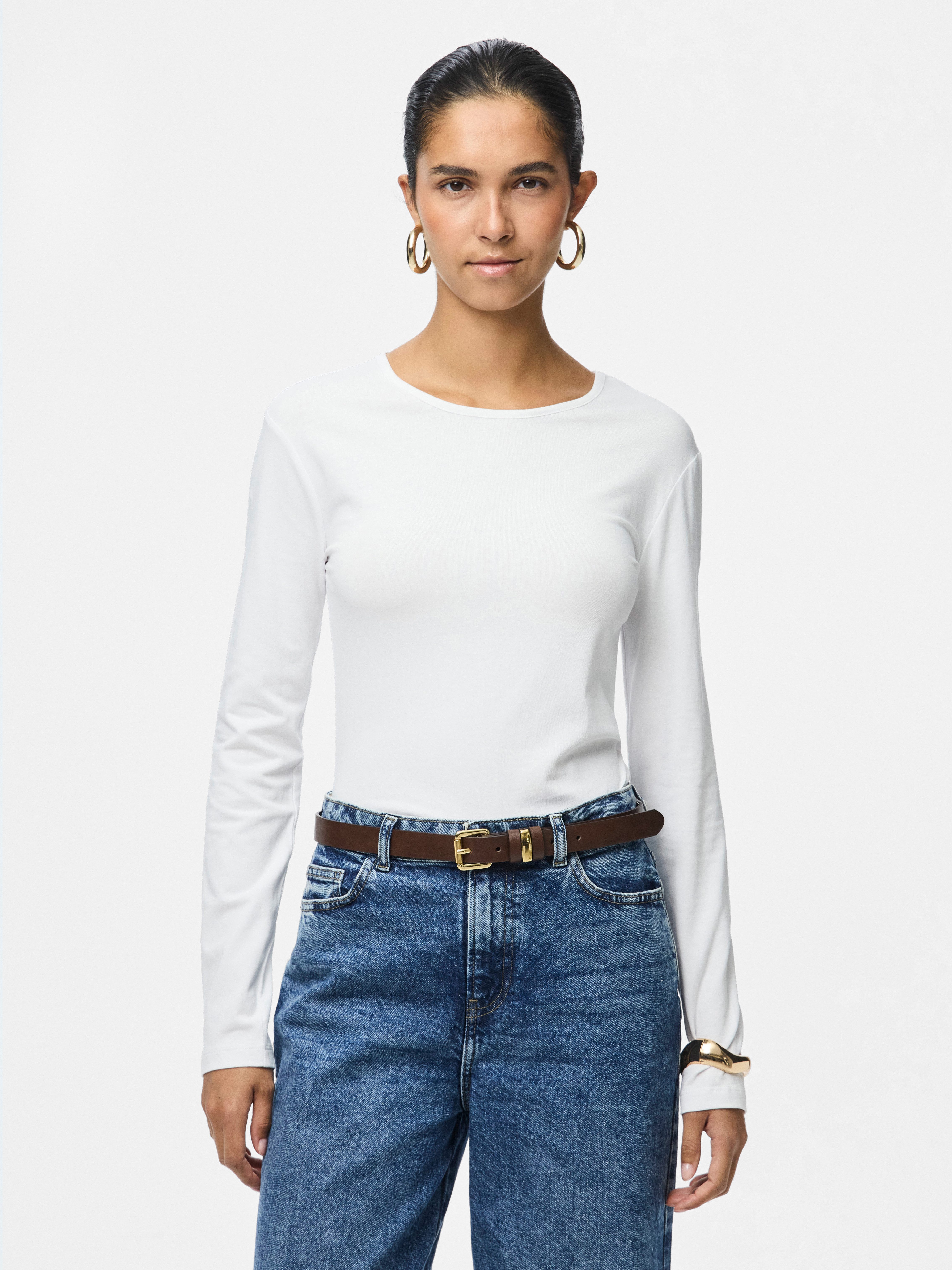 pieces Langarmshirt PCAMELIA LS TOP 2-PACK JRS NOOS BC (2er-Pack) mit klassischen Farben