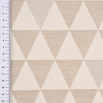 SCHÖNER LEBEN. Stoff Dekostoff Doubleface Premium Triangel Retro Scandi sand hellbeige 1,4m