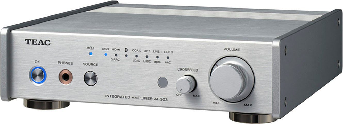 TEAC AI-303 USB DAC Audioverstärker (Anzahl Kanäle: 2, 100 W) silberfarben | Verstärker