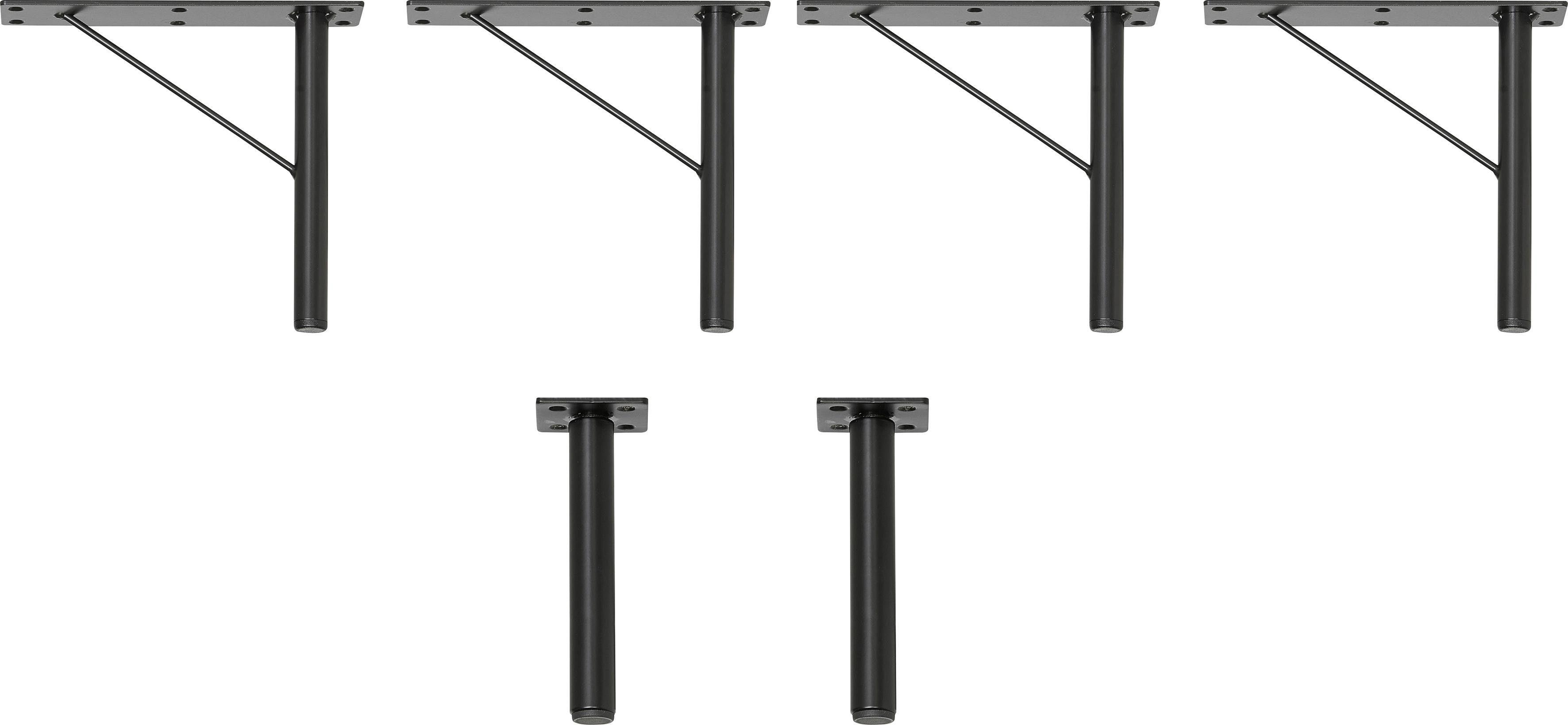 Designmöbel Beine Stützfuß, anpassungsbar cm, Mistral, Höhe: Furniture Möbelfuß Hammel schwarz Mistral, für 16