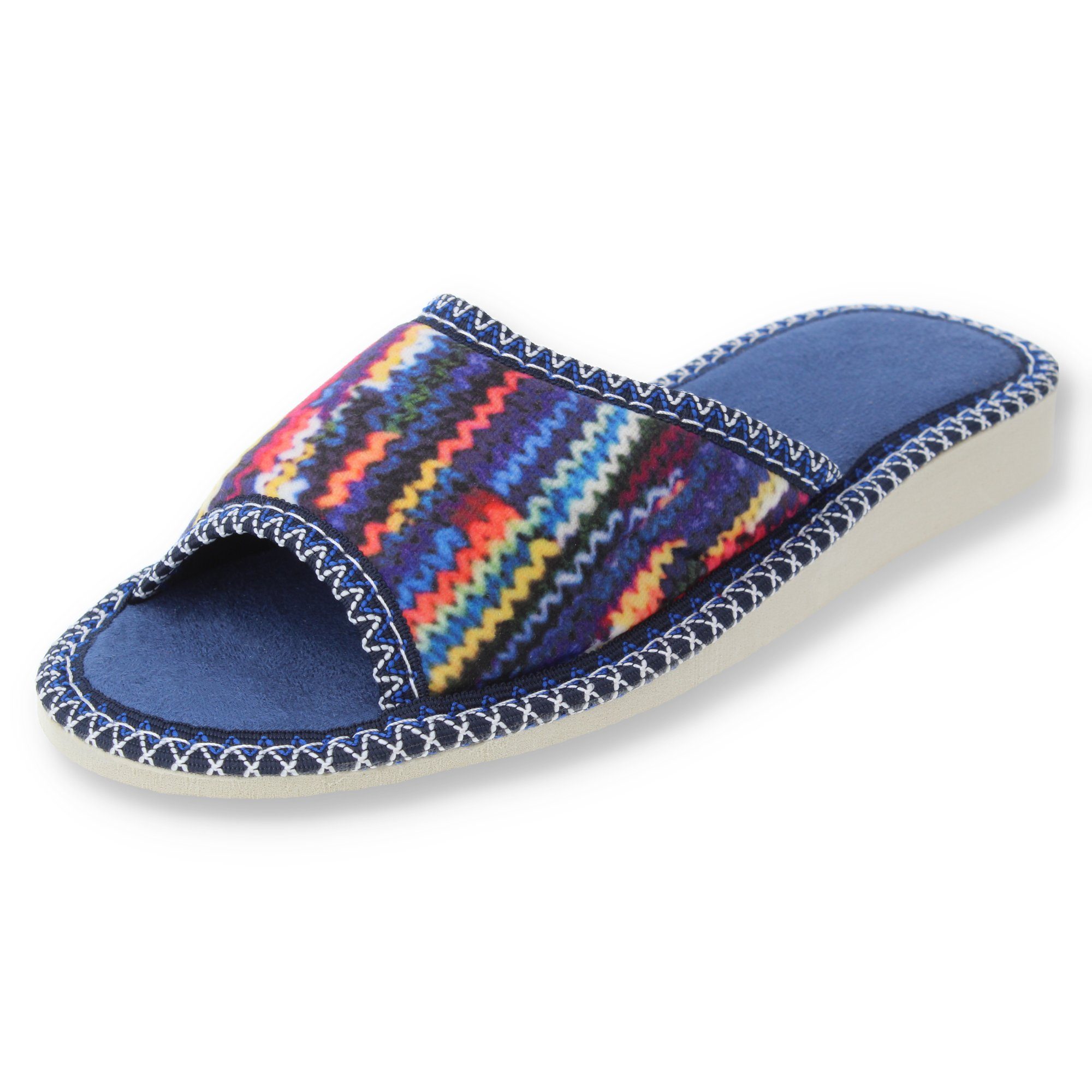 filsko Vandel Damen Hausschuh mit Regenbogen-Strick Aufdruck