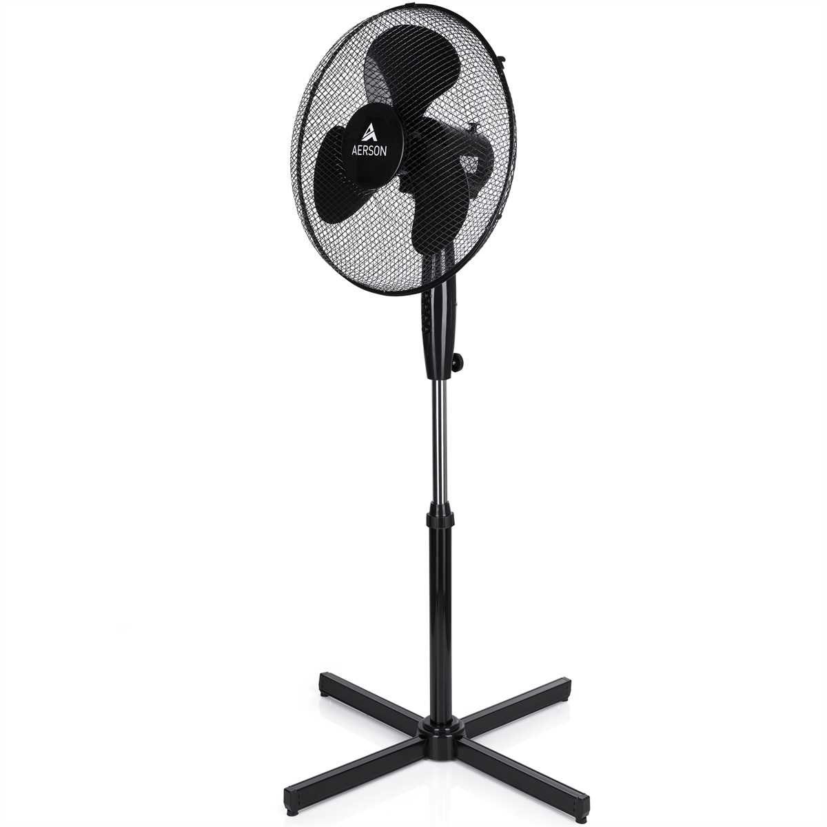 AERSON Standventilator Ventilator Ø40cm, höhenverstellbar bis 120cm, 3 Geschwindigkeitsstufen, Oszillation ca. 80°