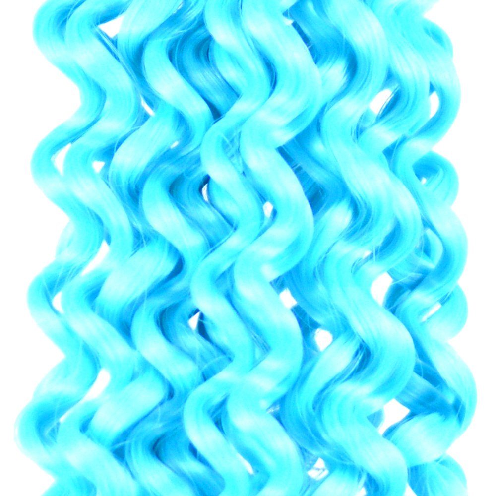 Deep Crochet YOUR 16-W Hellblau Kunsthaar-Extension Pack BRAIDS! Zöpfe Wave MyBraids Wellig 3er Braids Flechthaar