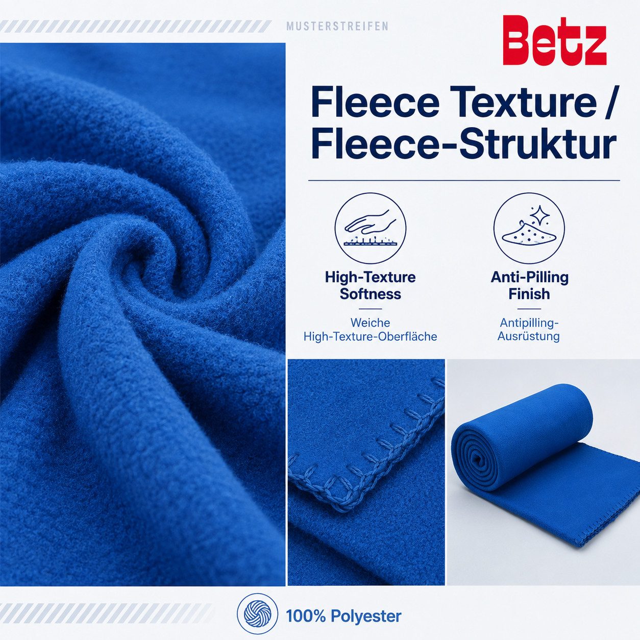 Wohndecke Betz Fleecedecke 130x170 cm 180g/m² – Weiche Wohndecke & Kuscheldecke, Betz, Leicht, wärmend & pflegeleicht – Bild 4 von 5