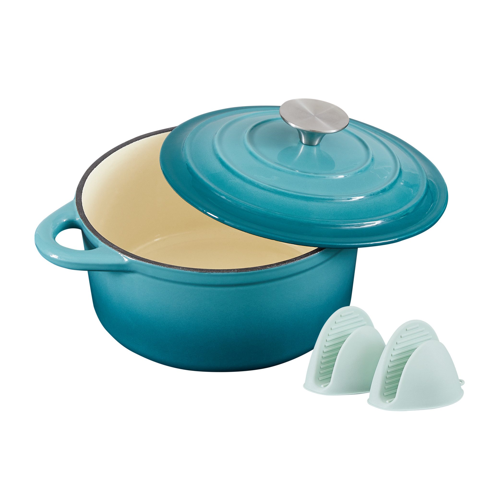 Nilpferd Каструлі жаровні Gusseisen Topf 22/24/26cm emaillierte Каструлі жаровні Gusseisentopf Schmortopf, (Set, 1 Pot mit 1 lid), Backofengeeignet Induktionsgeeignet Zum Braten, Schmoren, Kochen