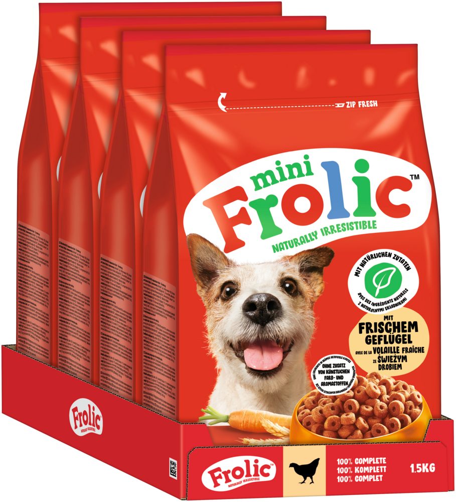 Frolic FROLIC™ Mini Beutel Geflügel 4 x 1,5kg, Trockenfutter für: Hunde